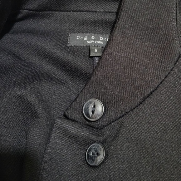 $598 Unworn Rag & Bone Slade Crepe Fabric Blazer in Black - Picture 7 of 8